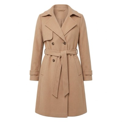 Camel trench coat garment